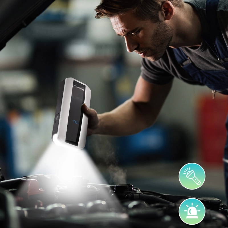 قیمت و خرید پاوربانک و جامپ استارتر خودرو 11000 میلی آمپر راوپاور مدل RP-PB1225